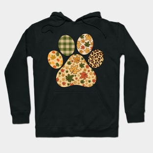 Leopard Thanksgiving Leaves Dog Paw Lover Thanksgiving Women Hoodie